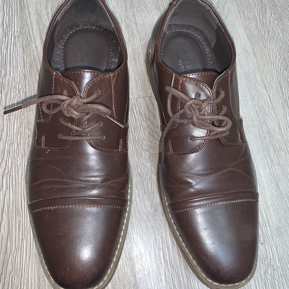 Van Heusen- Mens Gable Dress Shoes 10.5 Brown - Picture 6 of 8